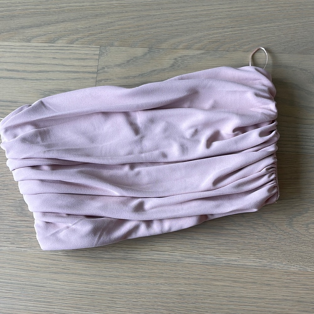 Zara bustier strapless top PINK dusty rose perfect Barbie look! Like new